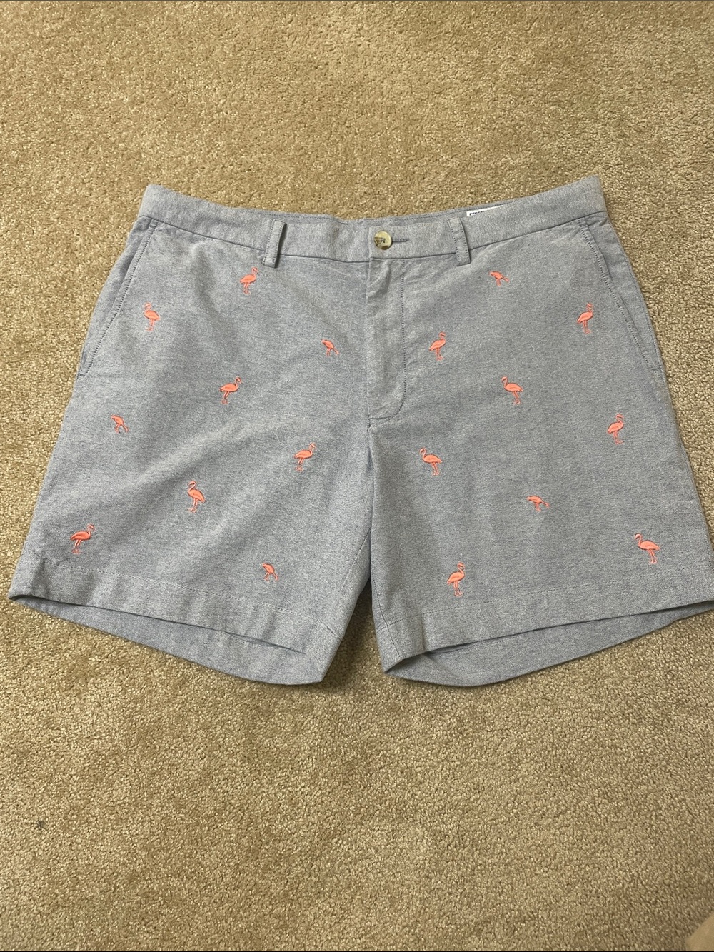 Southern Tide Blue Shorts with Pink Pelicans Size 36